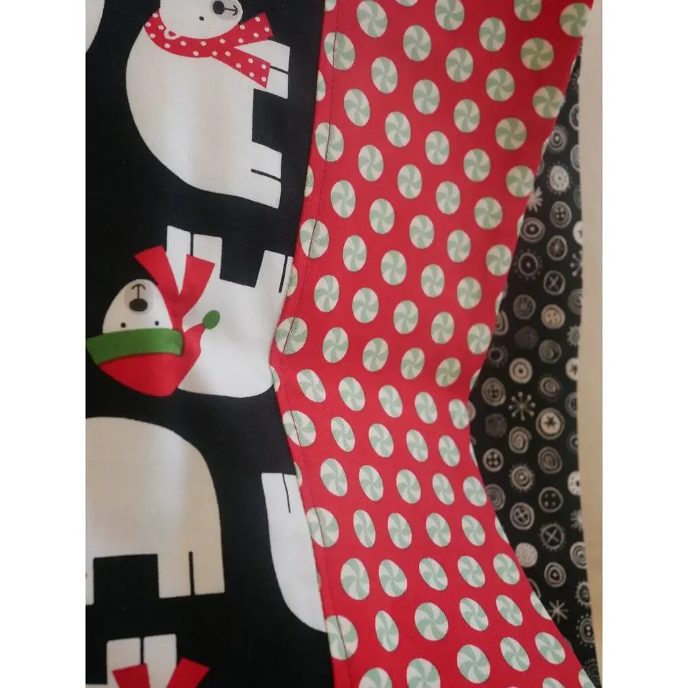 Handmade Christmas Polar Bear Toddler or Travel Pillowcase, Designer Cotton